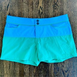 Patagonia Blue and Green Wave Surfing Hiking Board Shorts